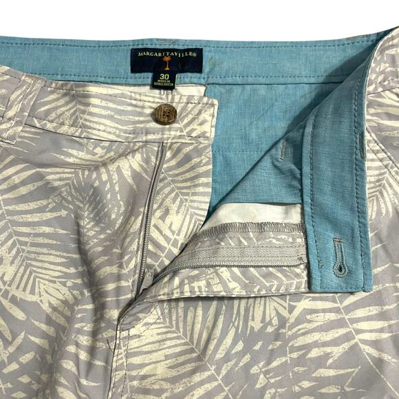 Margaritaville Mens Shorts Size 30 Gray Palm Tropical Stretch Golf Board Shorts - Picture 3 of 11